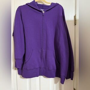 Just My Size Purple Full Zip Hoodie
